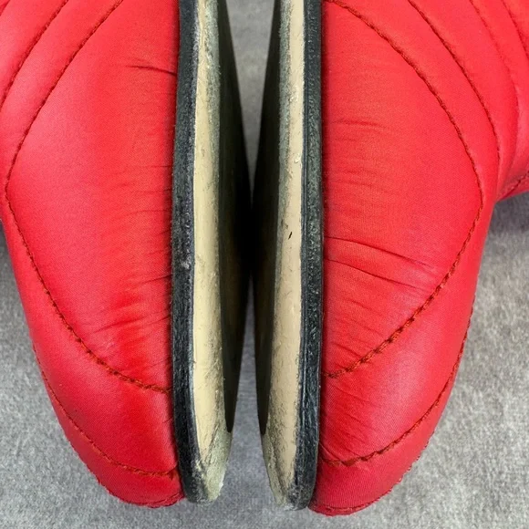 Gucci Gg Matelasse 95mm Red Nylon Slouchy Quilted Heeled Boots - Picture 11 of 13